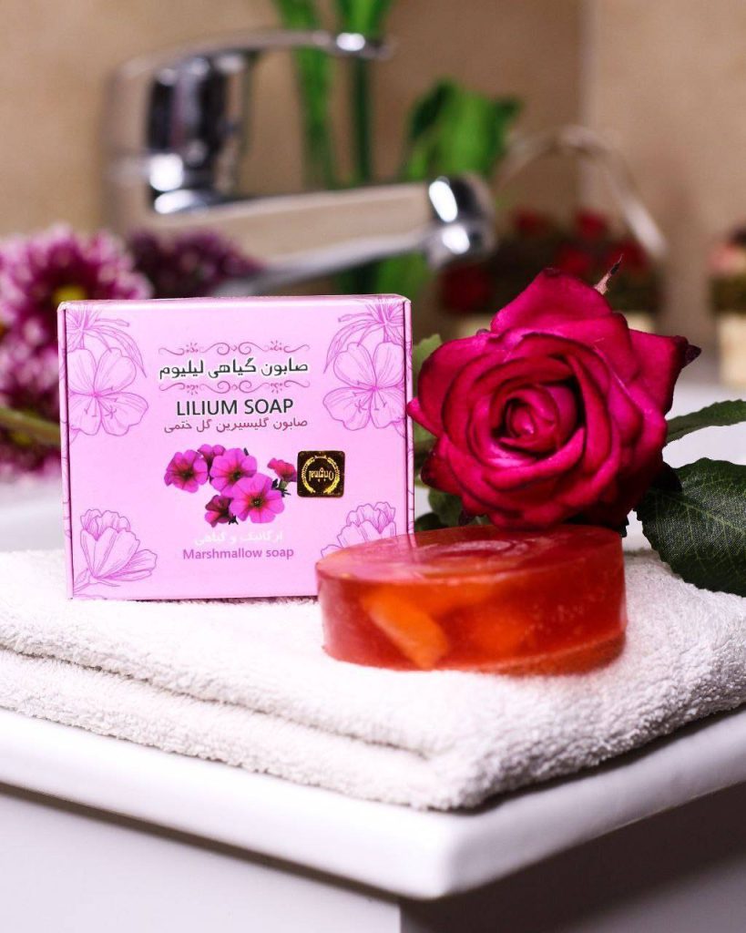 صابون گل ختمی گیاهی حاوی عصاره طبیعی گل ختمی